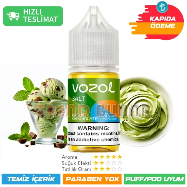 Vozol Likit Green Chocolate Cream Salt 30ml