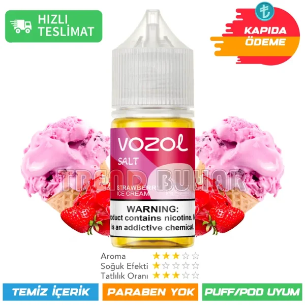 Vozol Likit Strawberry ice Cream Salt 30ml